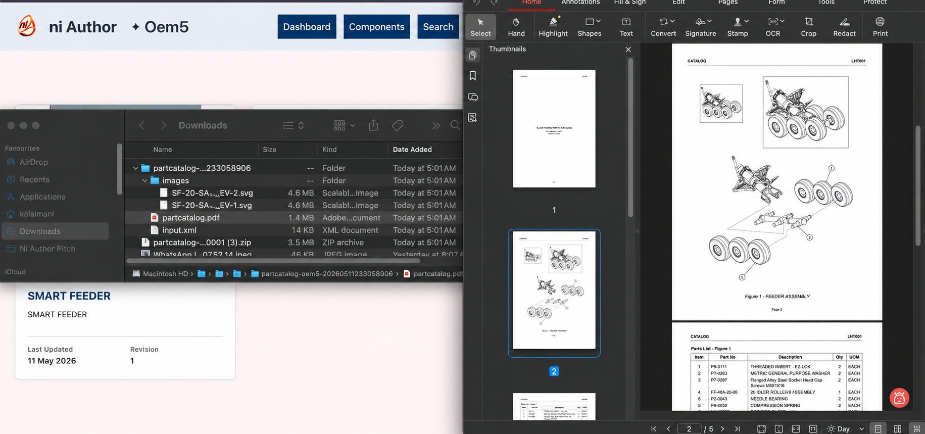 Focused publishing tool showing PDF output and publishing cards